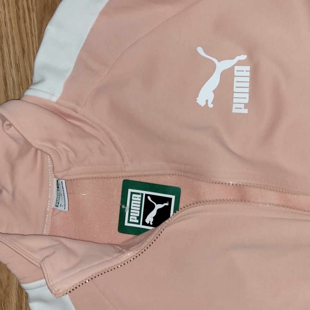 New Salmon colored Puma full zip warm up jacket size L - Picture 2 of 6